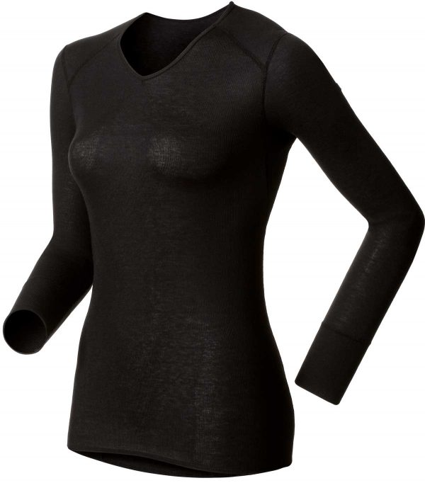 Odlo-Womens-Warm-Originals-V-Neck-Thermal-Underwear--Black-190881-1