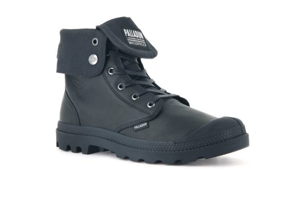 נעלי פלדיום שחורות לגבר מידה 45 עמיד במים Palladium Baggy Leather Ess 77167-010-M