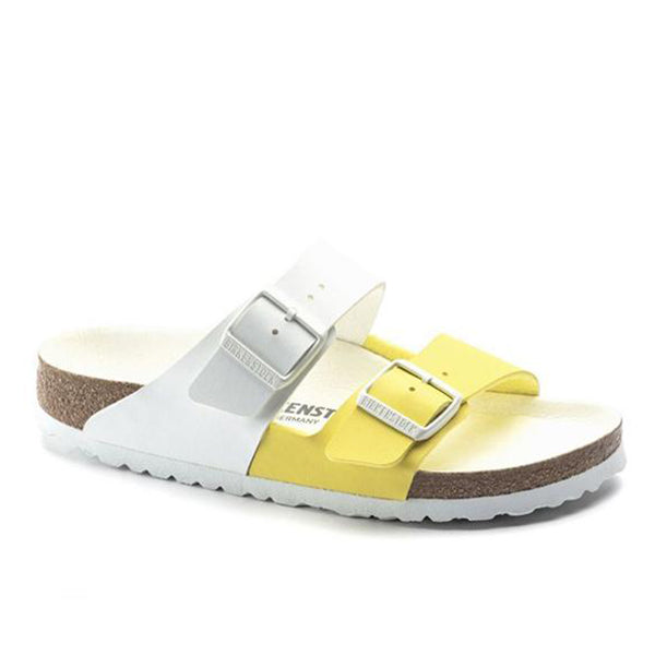 נעלי נשים בירקנשטוק לבן צהוב Birkenstock Arizona Split 1019754